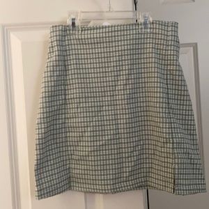 Green Plaid Mini Skirt